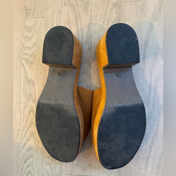 One of a Kind Seychelles Cognac Suede Leather Platform Sandals Size 10 - Picture 10 of 11